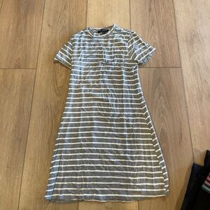 One Clothing Gray and White Striped Top